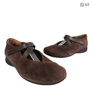 Wolky Passion Brown Suede Modified Mary Jane Comfort Shoe-N124